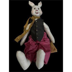 Overly Raker Resin & Cloth Sculpture Figure Harrison Rabbit 13.5” Large Rare